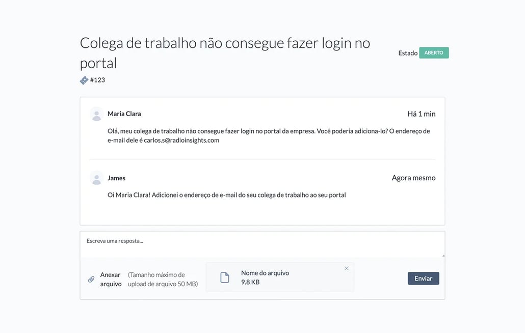 captura de tela do portal de clientes - HubSpot