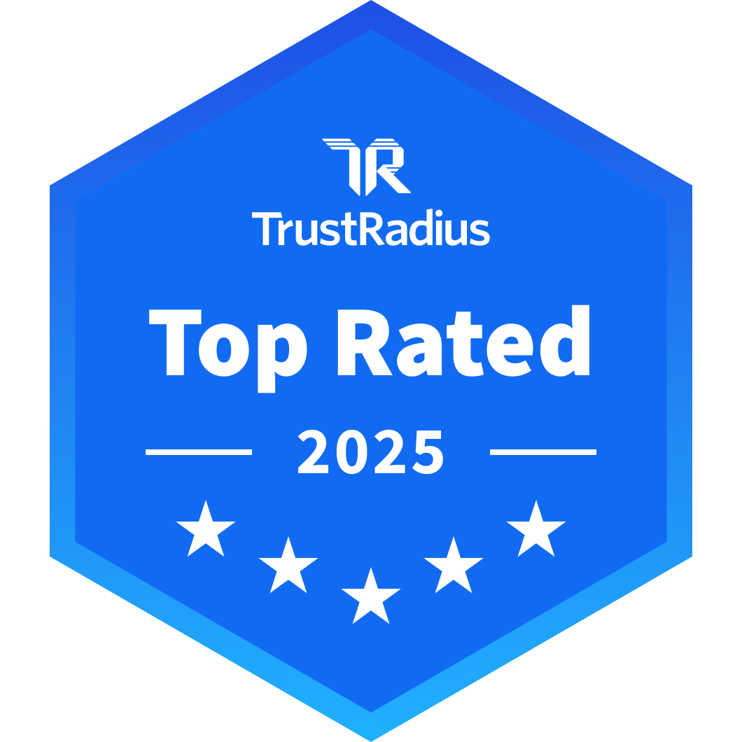 TrustRadius award badge for HubSpot CRM: Top Rated 2025