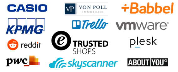 Kunden von HubSpot: Casio, E Trusted Shops, Babbel, KPMG, Reddit, Von Poll Immobilien, PWC, Babbel, VMWare, Trello, Plesk, Skyscanner, AboutYou.