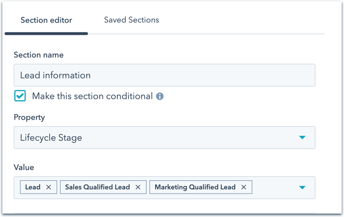 conditional-section-setup