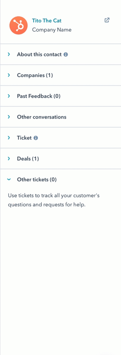 GIF image displaying ticket properties. The user expands various menus that reveal more properties.