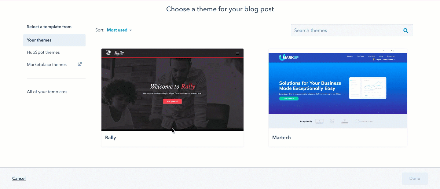 select-a-theme-blog-template