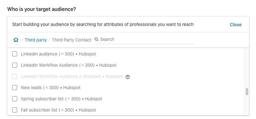 target-hs-contact-list-audience-in-linkedin-campaign-manager