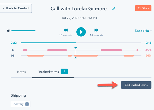 tracked terms