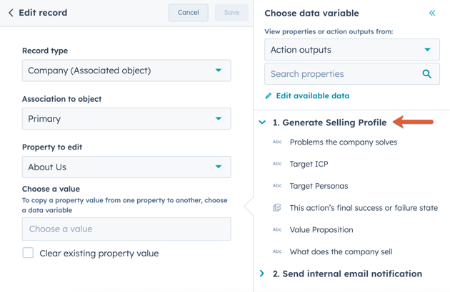 Generate selling profile on data panel