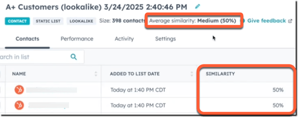 lookalike-contact-similarity