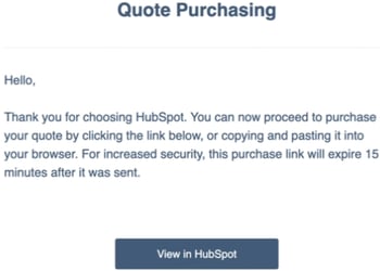 screenshot showing an example of email with quote link