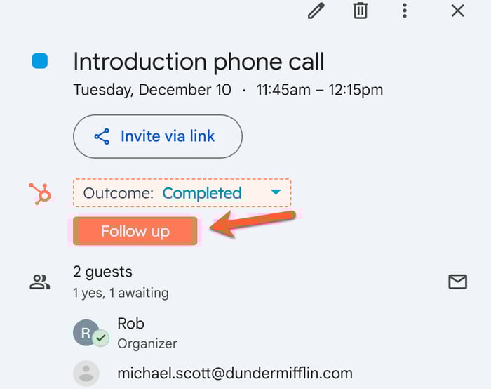Manage your meetings in Google Calendar with the HubSpot Sales Chrome