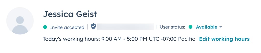 Manage user working hours and availability for scheduling pages inbox