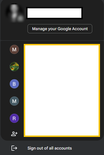 Clicking on the Manage your Google Account page.