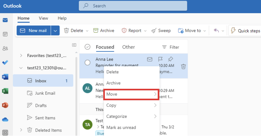 How to organize Outlook email using folders and rules