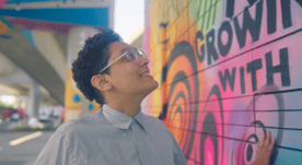 HubSpot Growing with Pride mural Loren