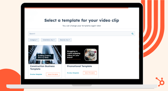 Choose a template for your text to video conversion