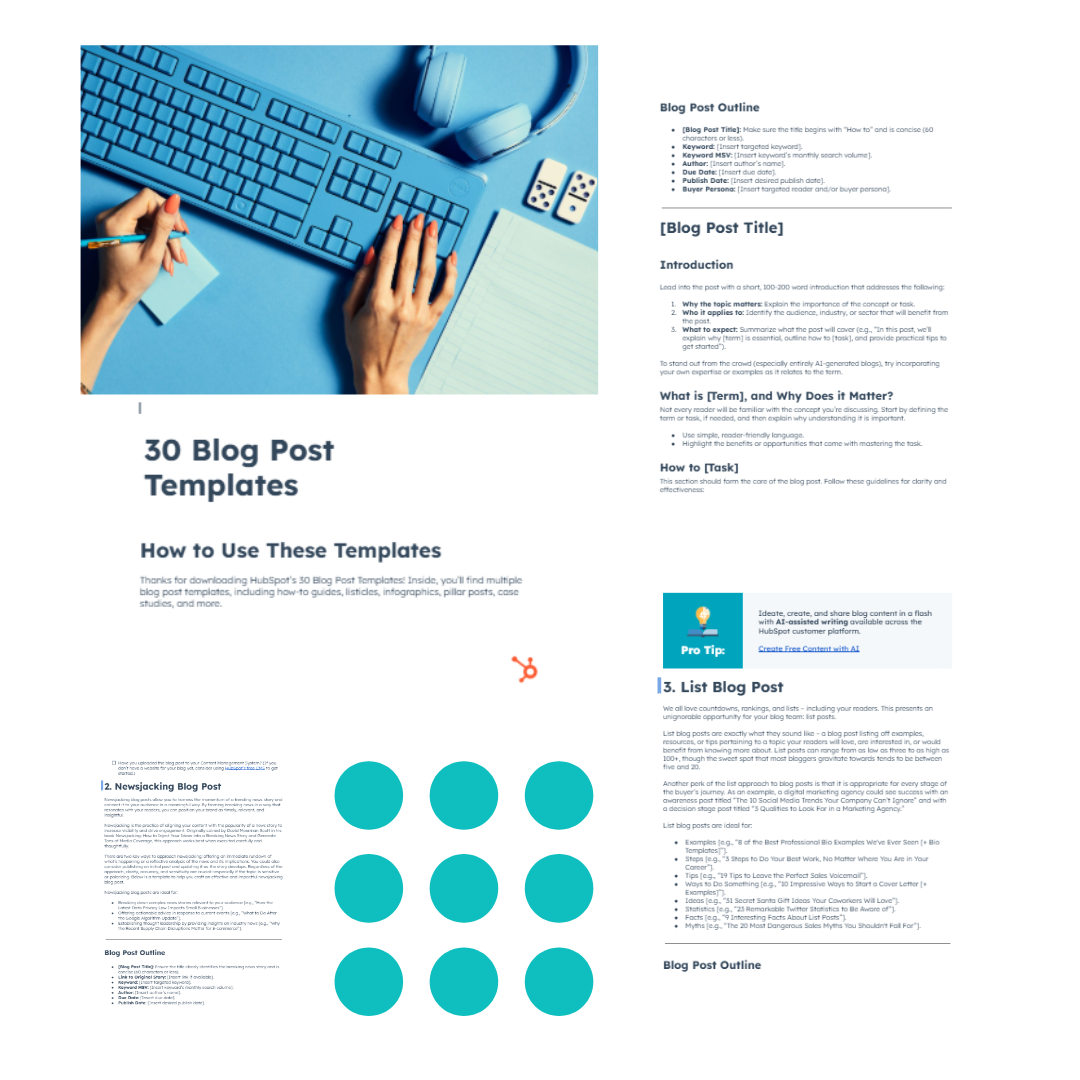 30 Free Blog Post Templates Access Now