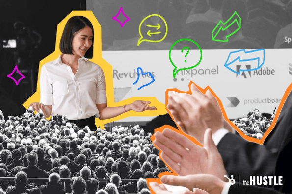 8 ways to make your presentation Presentation Skills: A woman speaks before a crowd.