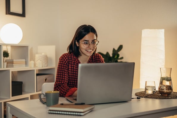 young woman learning the basics of Python
