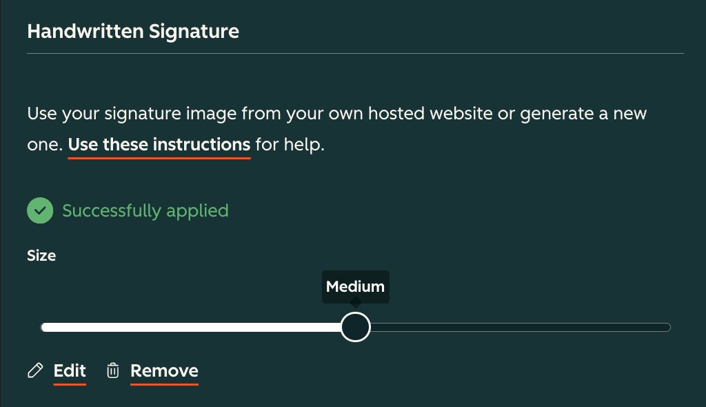Resize your handwritten signature