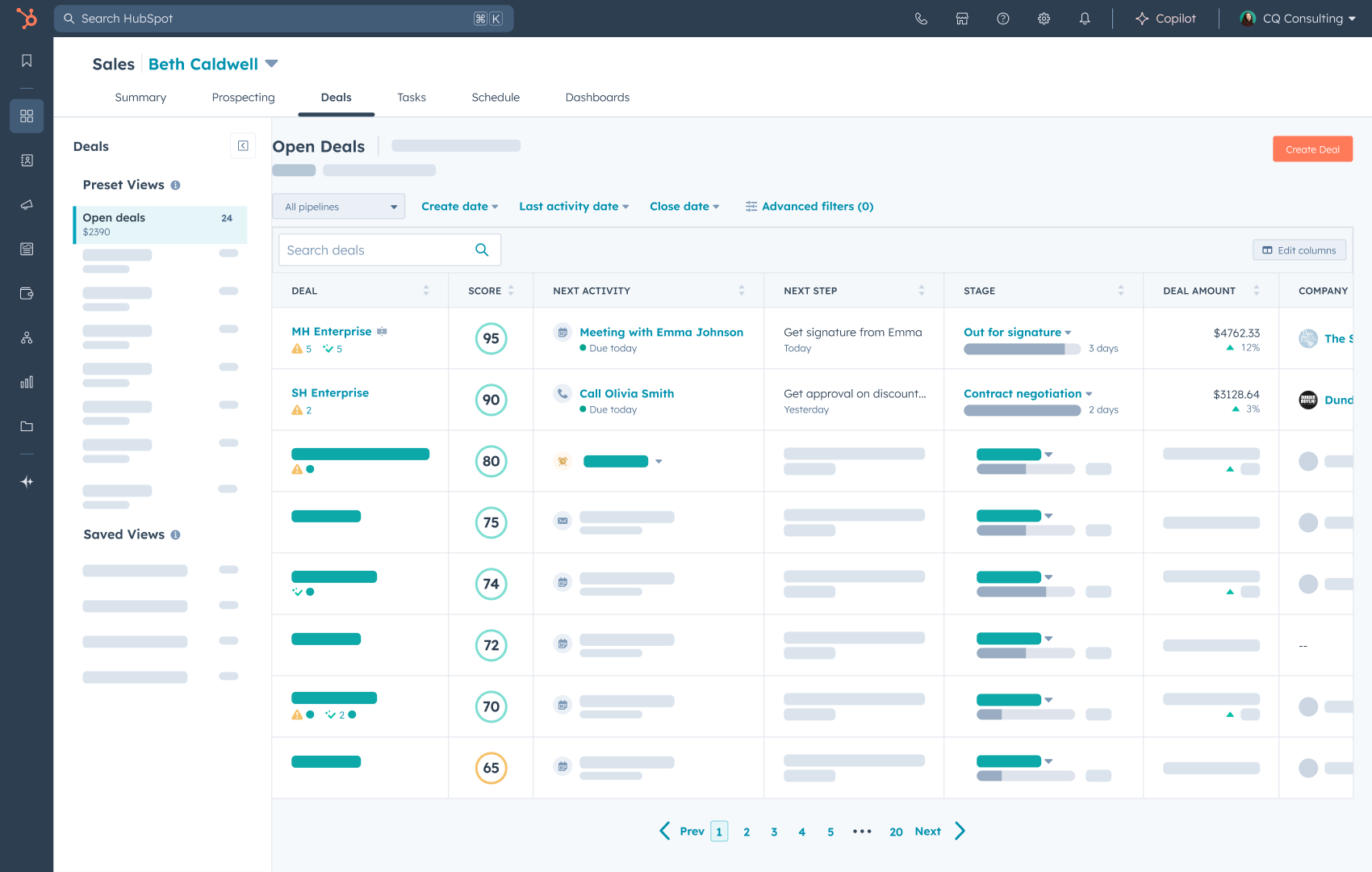 Sales Hub - Sales Workspace Deal Tab - 2