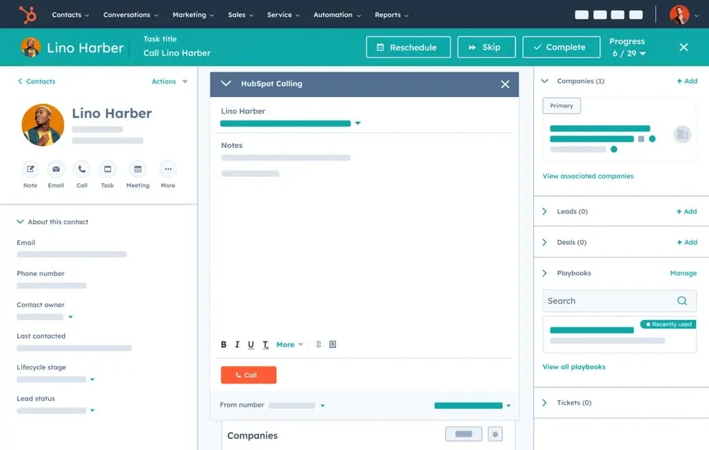 hubspot sales hub call logging app 