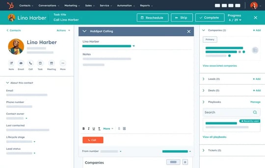hubspot sales hub call logging app 