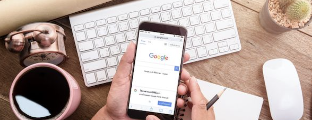 a person searches keywords on Google mobile interface