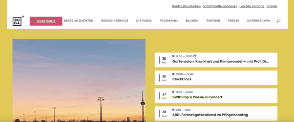 Bundesgartenschau Event-Website Beispiel