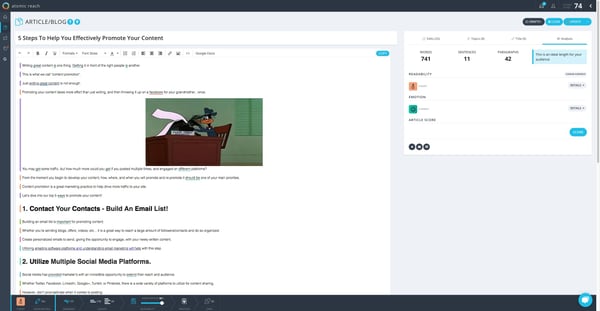 Screenshot of Atomic Content