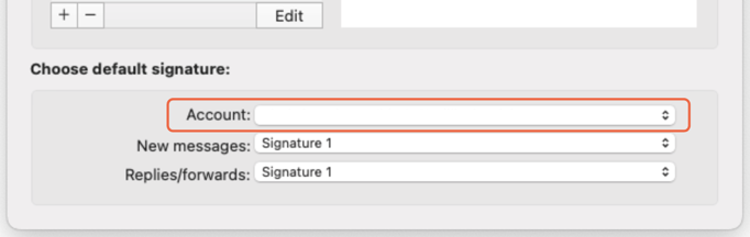 Select the Account you want to apply your signature to