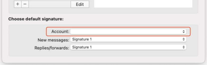 Select the Account you want to apply your signature to