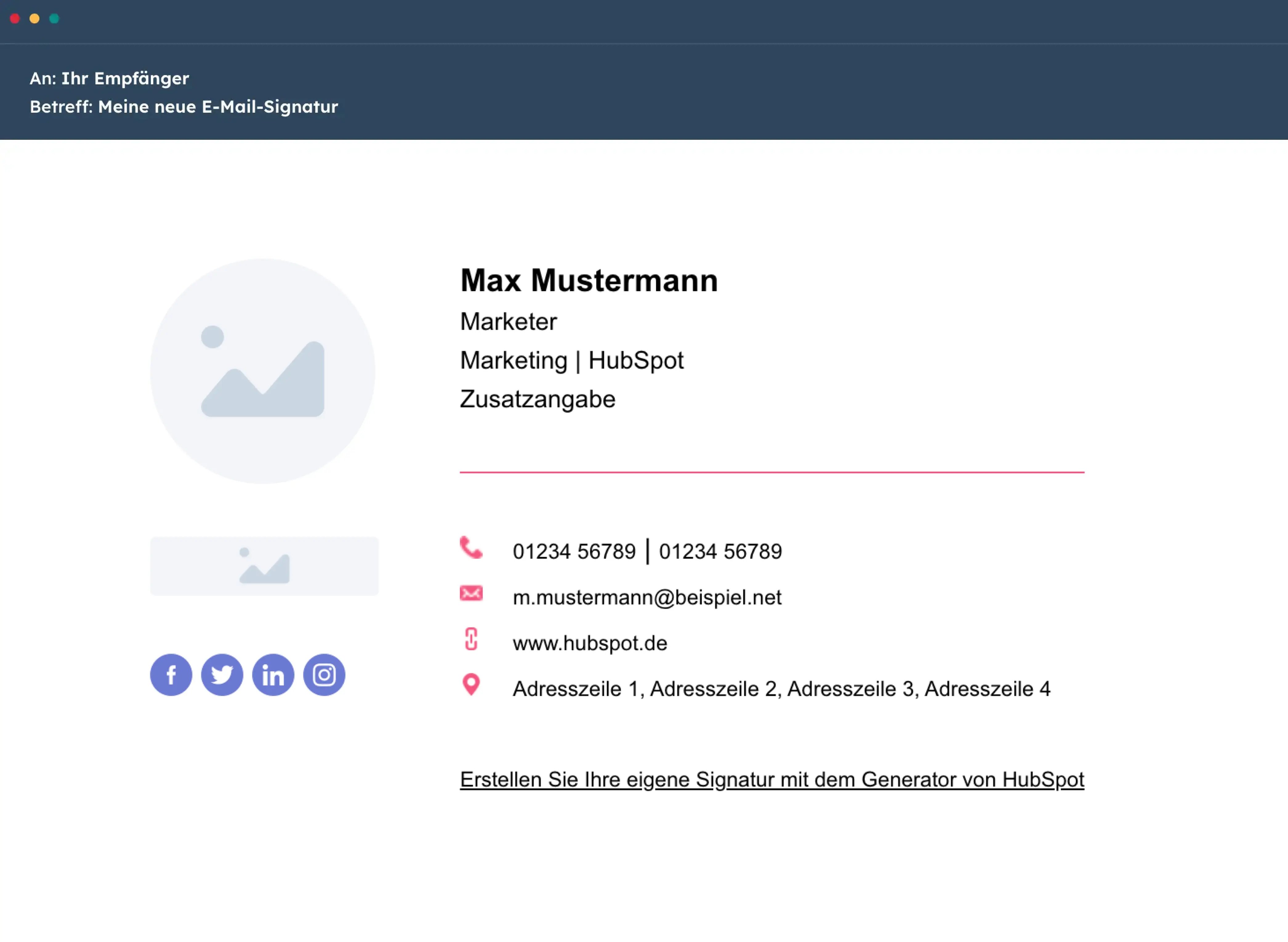Professionelle E-Mail-Signatur mit Kontaktdaten