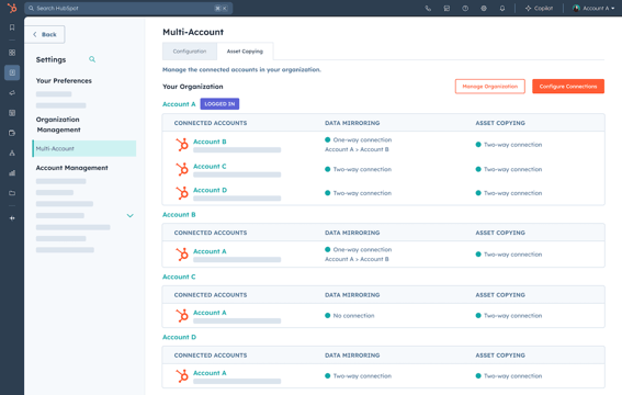 HubSpot Smart CRM Homepage user interface