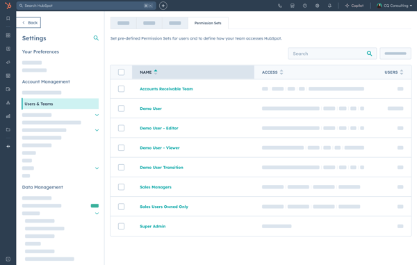 Permission sets