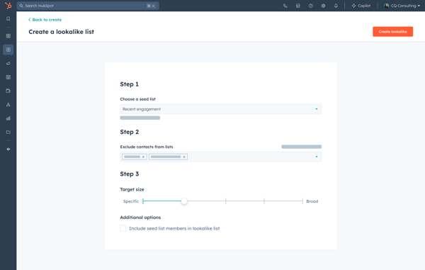 Selecting parameters