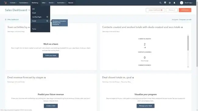 Sponsorship forms template, HubSpot form builder step one
