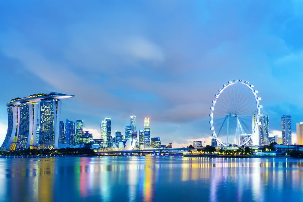 Singapore skyline at night-3