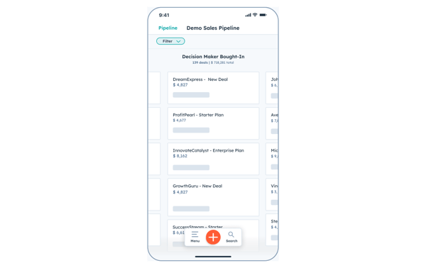 sales tracking software mobile app interface 