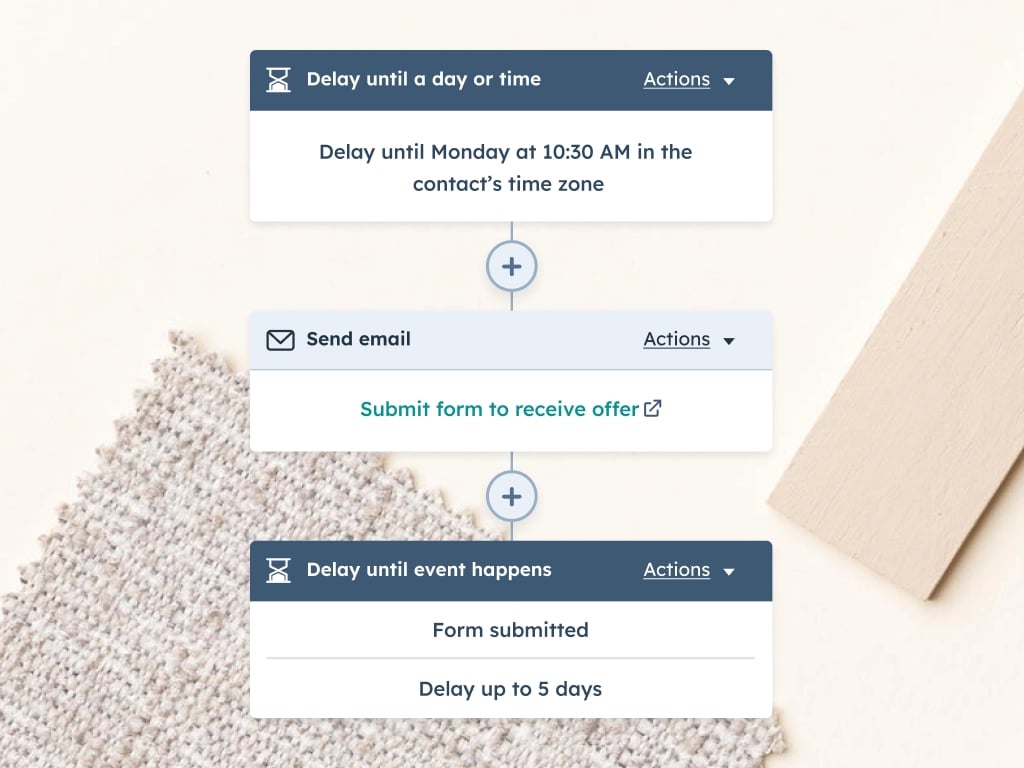Schedule email sends and delay sends until users take certain actions
