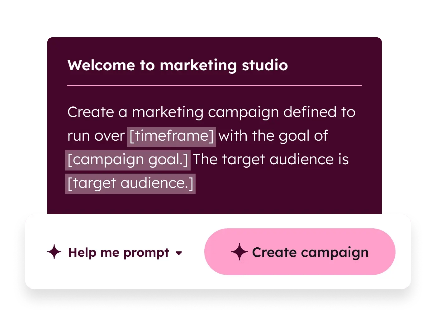 Breeze prompt interface to help you generate a marketing campaign.