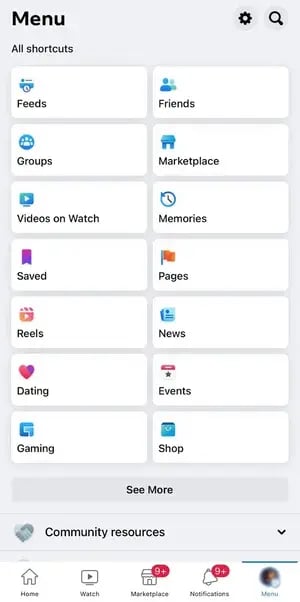How to Watch Facebook Reels from the menu tab