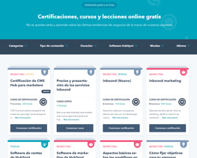 Portal de HubSpot Academy en español