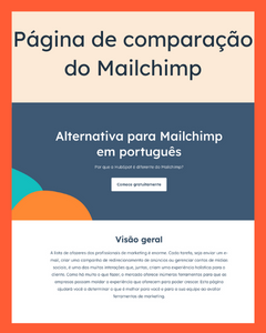 Página de comparação do Mailchimp 