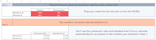 ab test experiment design An image showing HubSpot’s free A/B testing calculator
