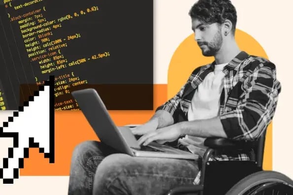 person adding html to css on a laptop