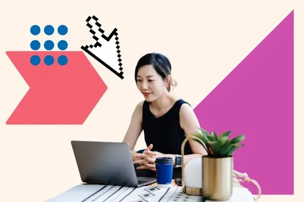 woman uses customer data platform