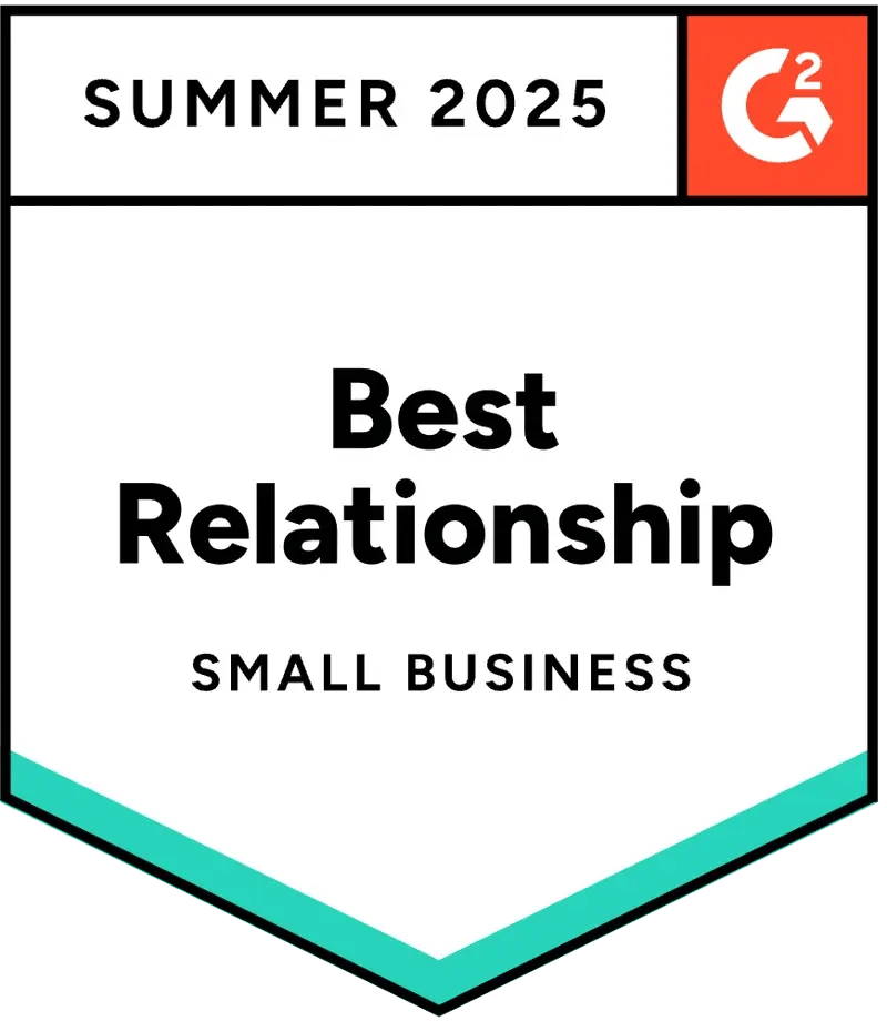 G2 badge, spring 2025, best relationship, small business