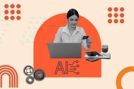 woman looking up the best programming language for AI on her laptop