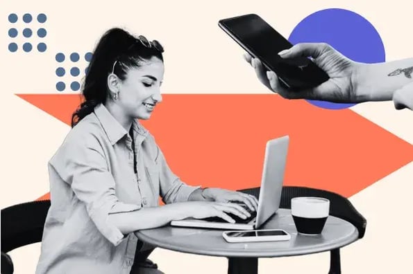 woman reads a customer experience blog