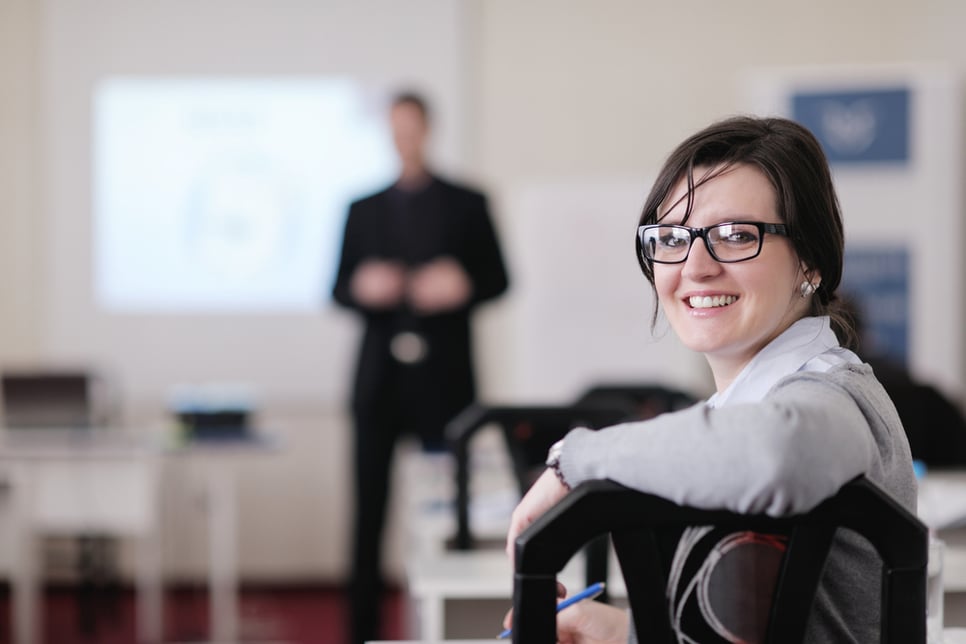 business people group have education leasson on seminar training event at small bright office conference room