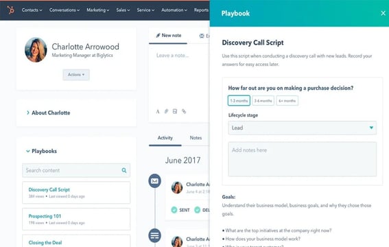 screenshot of script within call logging app 