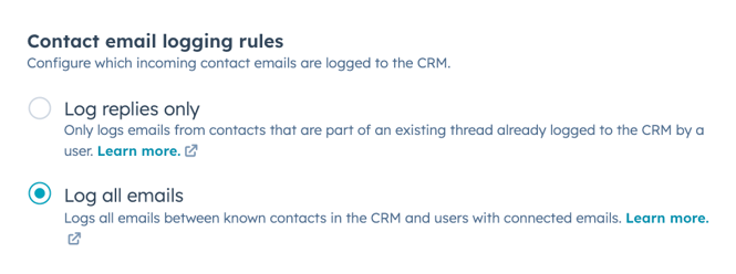 contact email logging rules